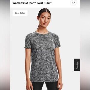 Under Armour Women’s Tech Twist Heathered Grey Athletic Short Sleeve T-Shirt